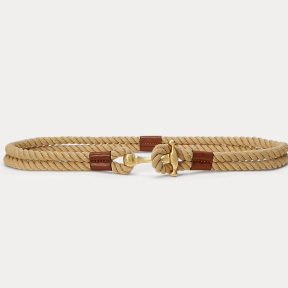 NWT Polo Ralph Lauren Rope Anchor-Toggle Skinny Belt Size XL